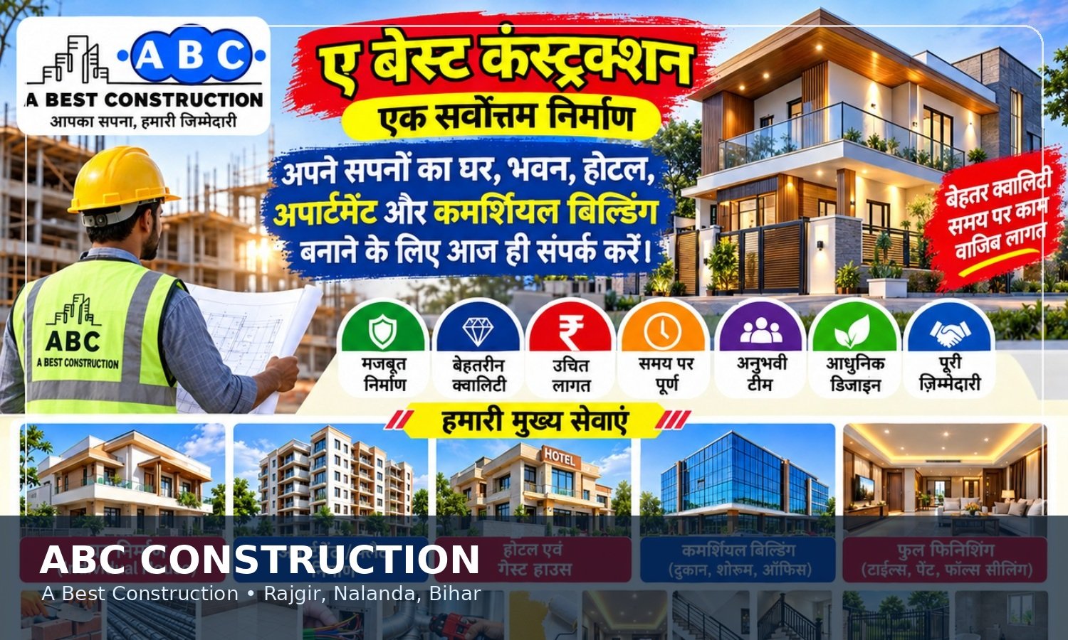 राजगीर में ABC Construction का निर्माण कार्य